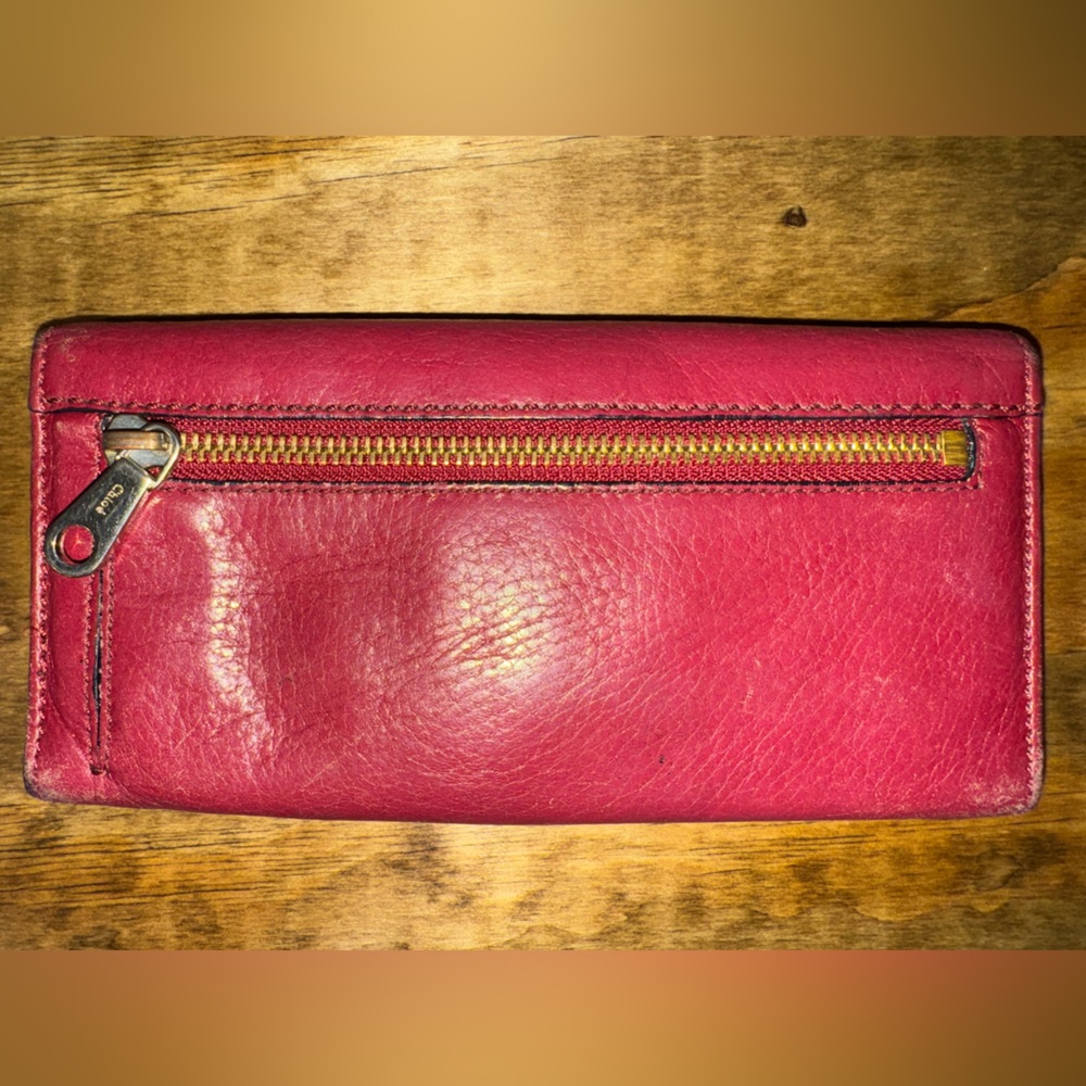 Chloe Lily Gold Bow Red Leather Wallet authentic - Picture 4 of 14